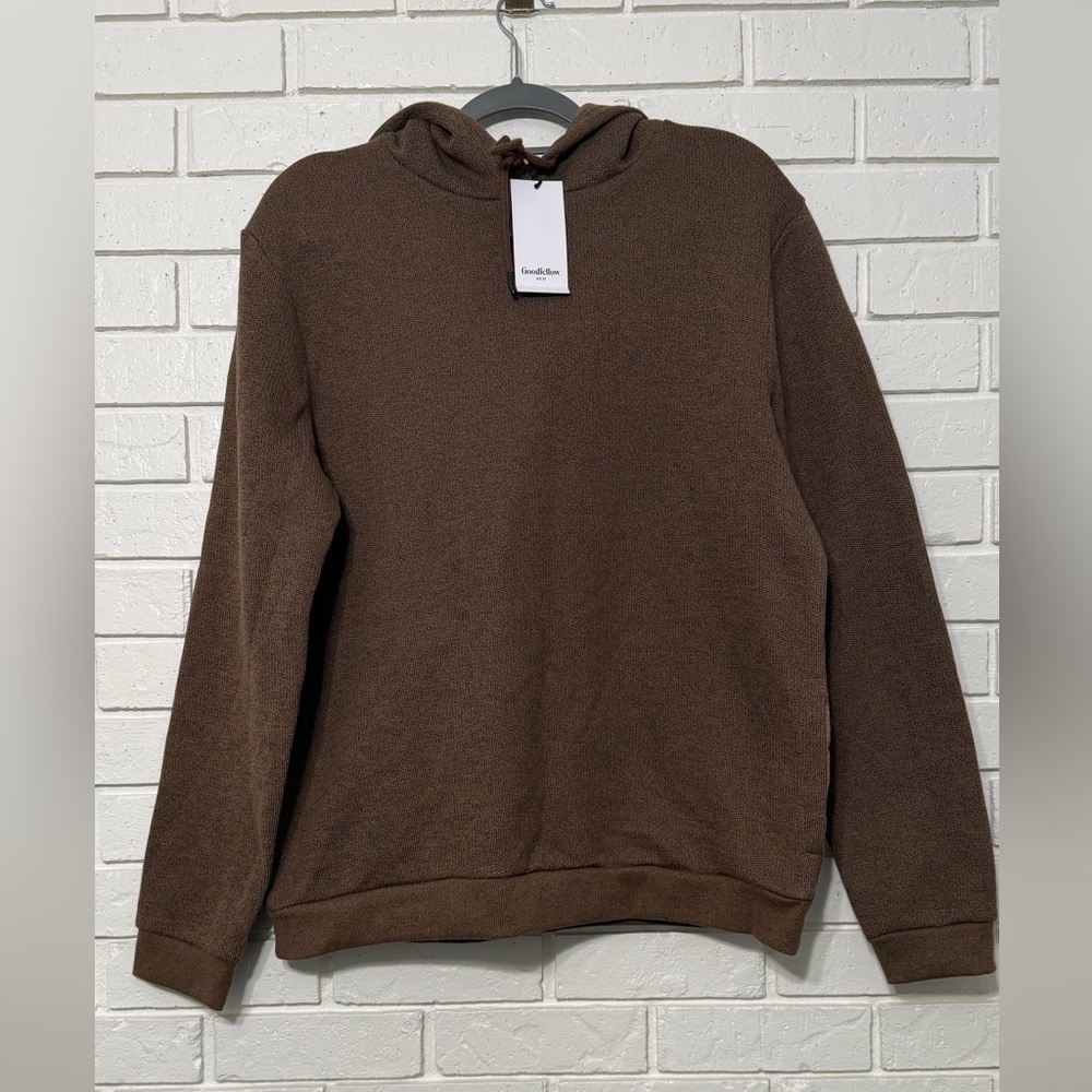 Men’s Goodfellow and Co Brown Hooded Sweatshirt with pockets. Size L. NWT